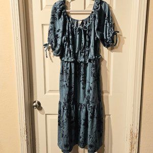Spring dress, green/navy floral from Cato